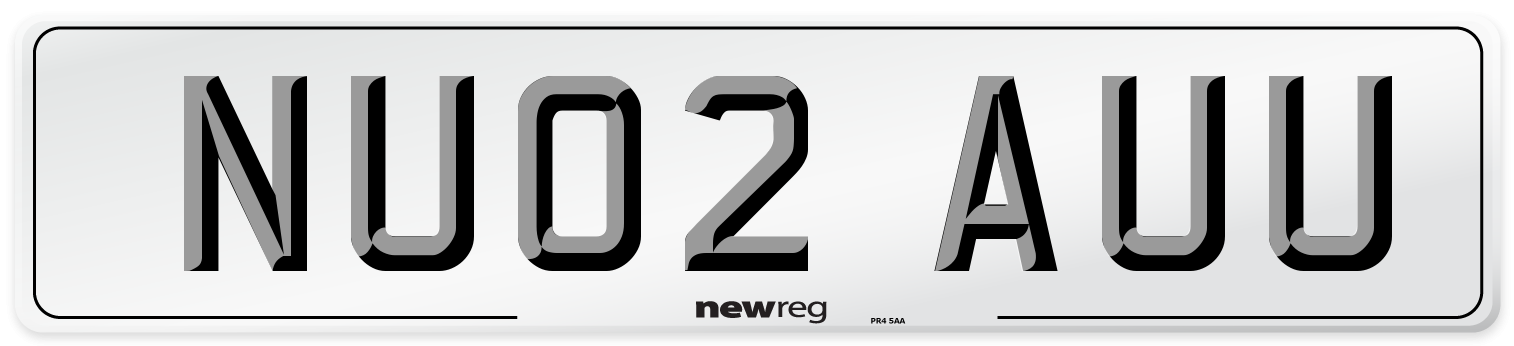 NU02 AUU Number Plate from New Reg